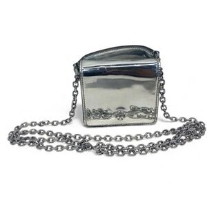 Tory Burch Emerson Metallic Silver Patent Leather Chain Strap mini bag